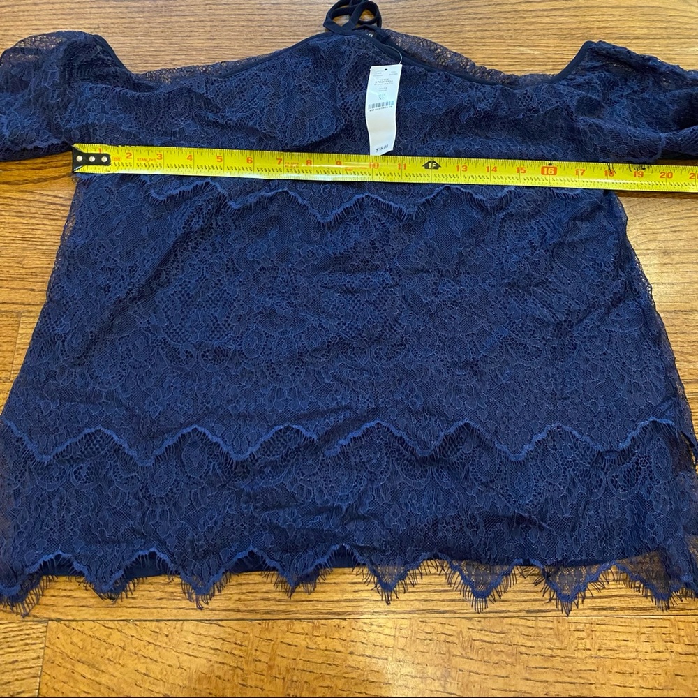 WHBM Blouse Halter Top Lace Tiered Boho Peasant Dressy Nautical Women’s Size XS - Picture 9 of 11